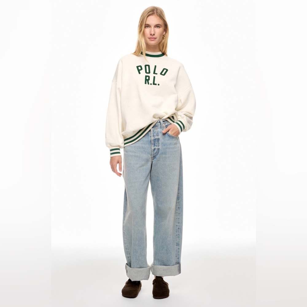 Polo by Ralph Lauren Off-White and Green Logo Sweatshirt